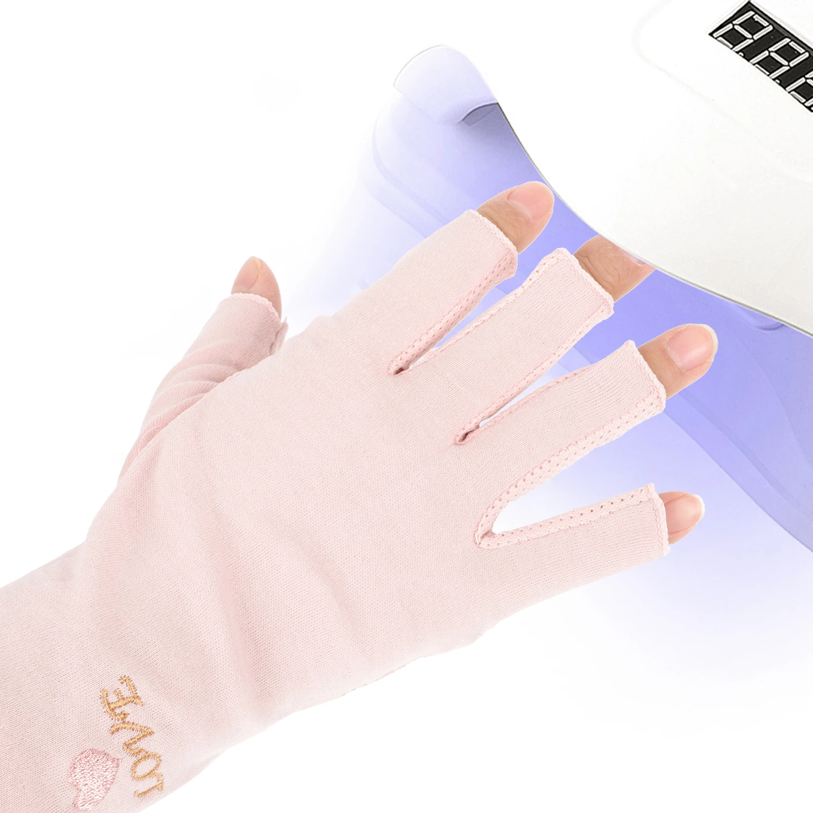 1 ペア Uv 保護ネイルアートハンドカバーマニキュア抗 Uv ネイル美容手袋通気性軽量ハンドグローブ