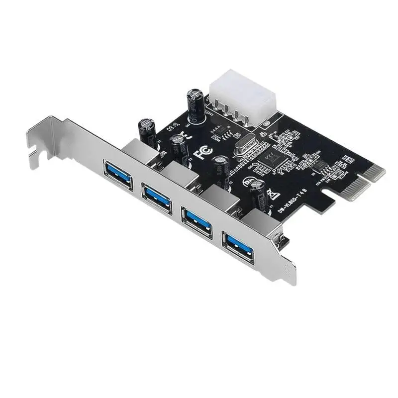 Carte d'extension PCI-E USB 3.0 à 4 ports, adaptateur HUB PCI Express PCIe USB 3.0, contrôleur USB 3.0 à 4 ports USB 3 0 PCI e PCIe Express