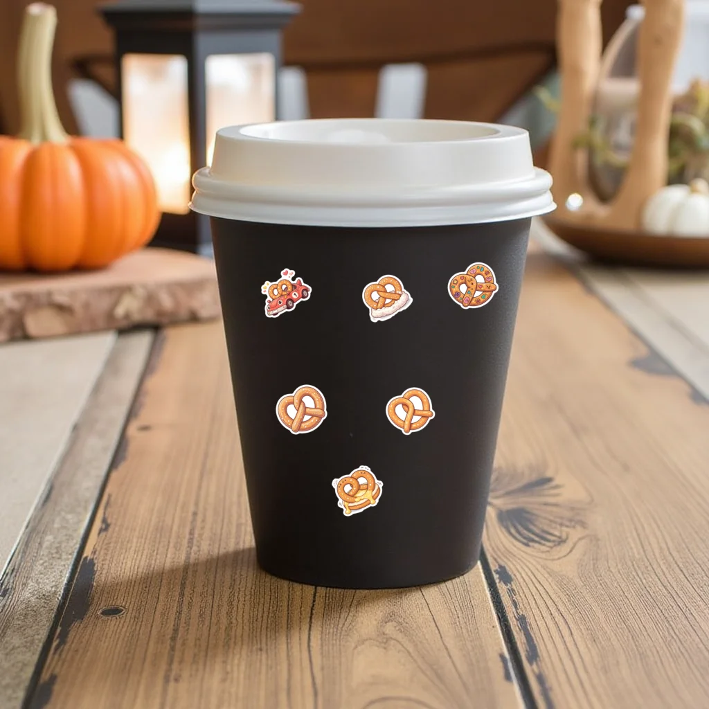 35pcs-100pcs Decals  Fun Cartoon Stickers Food Decals Pretzel Stickers for Car Sticker Phone Suitcase