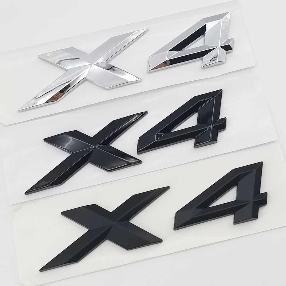 

3D ABS хромированный черный автомобильный логотип с буквами X4, эмблема, автостайлинг, наклейка на задний багажник, аксессуары для BMW G01 G02 F26 M40i