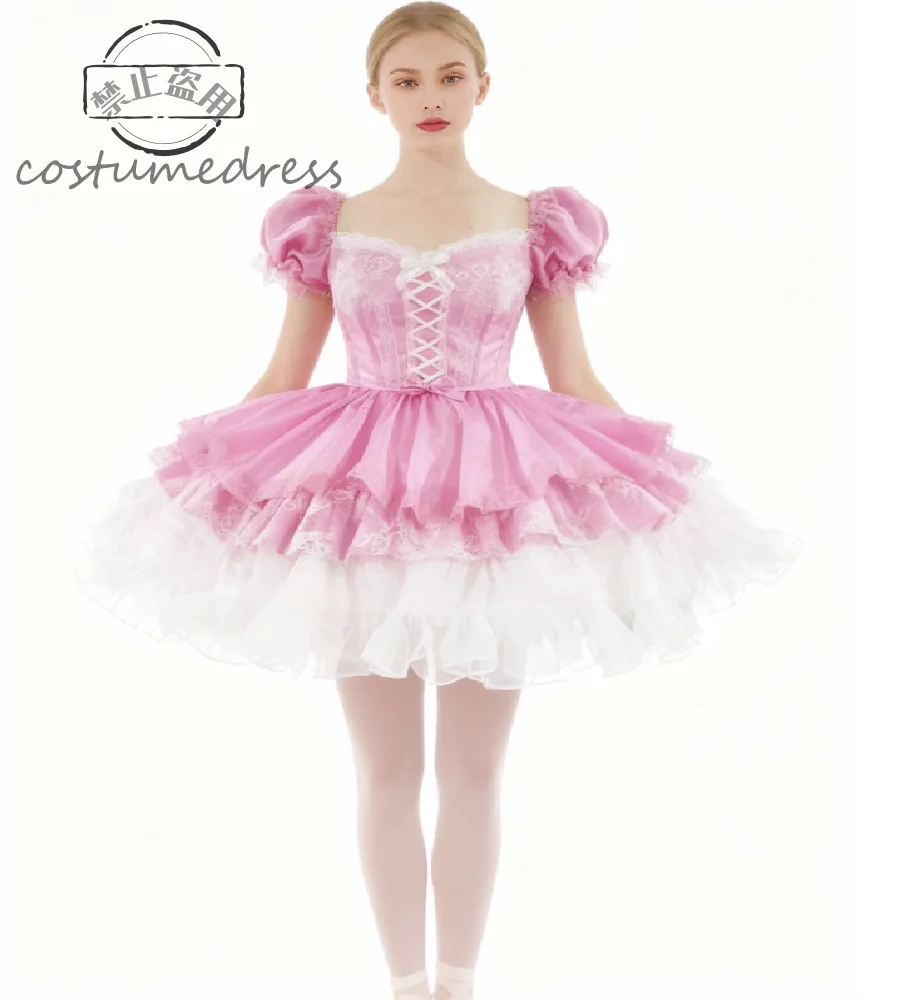 

Сексуальный розовый костюм Лолиты, платье с оборками по подолу, мини-короткое вечернее платье, чаепитие, косплей, платье для выпускного вечера, 2026, классический корейский коктейль