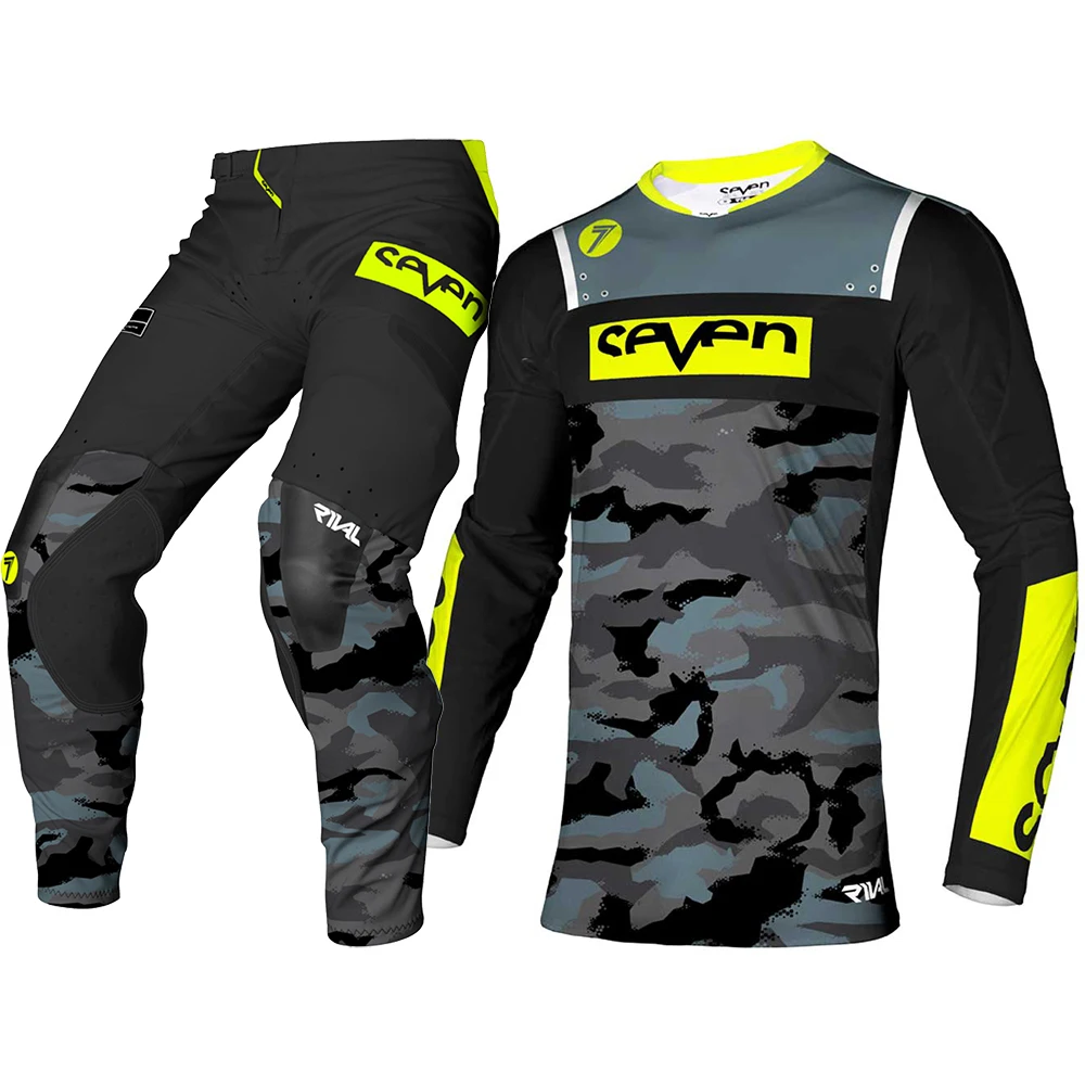 2025 Seven MX Dirt Bike Suit Motocross Gear Set Top Off Road MX Combo Black Moto Jersey And Pant