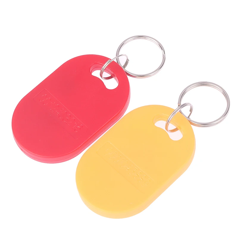 Dual Chip Frequency RFID Composite Key Tags, IC mutável e ID Keyfob, 125KHZ, T5577, 13.56MHZ, regravável