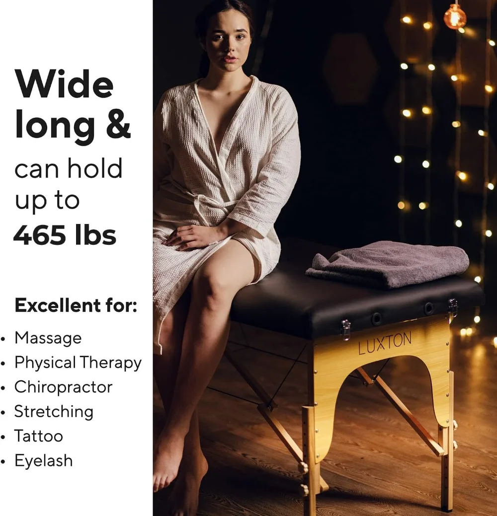 Mesa de massagem luxuosa Home Premium Foam, fácil instalação, dobrável, portátil com estojo