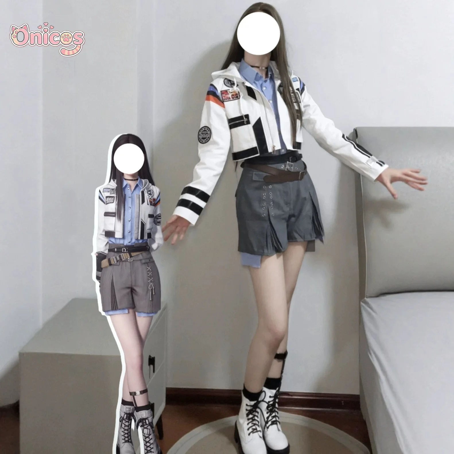 

Love and Deepspace Silent Protocol Hunter‌ Cosplay Costume Women Full Set Motorcycle Jacket Halloween Carnival Onicos