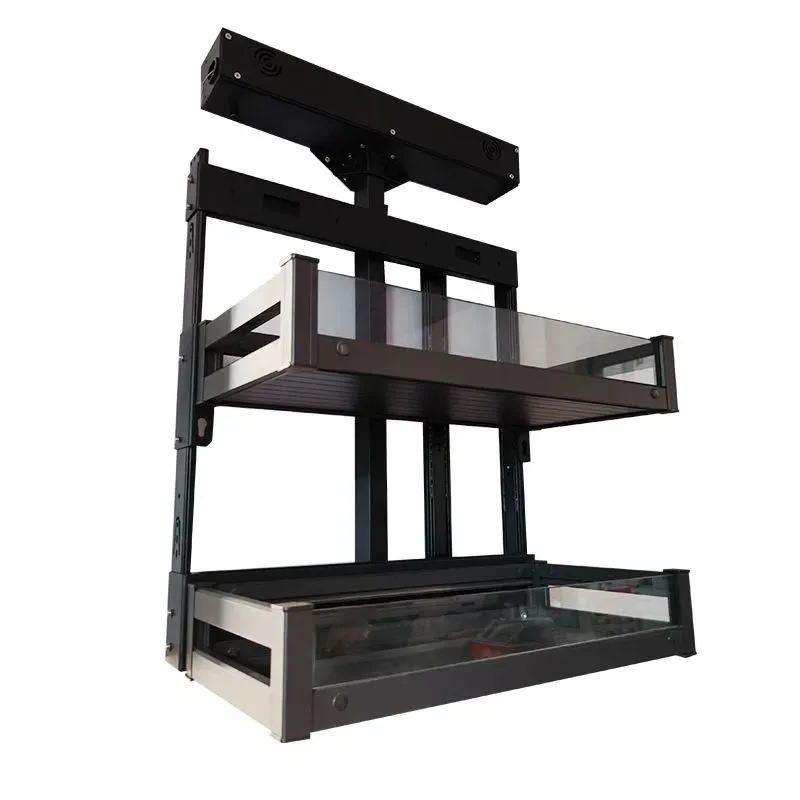 kitchen hanging cabinet, vertical up and down intelligent double-layer cabinet, seasoning, storage, support cabinet
