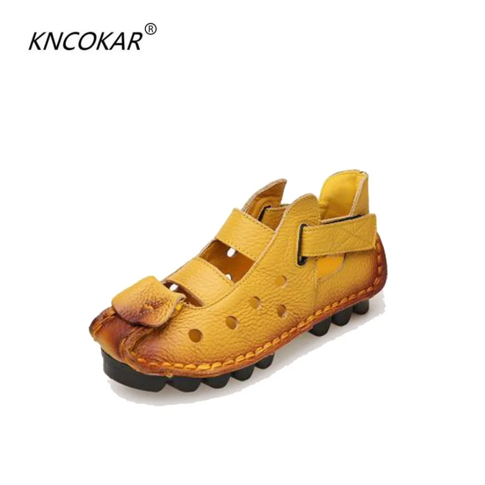 Designer shoes personality pure manual national wind restoring ancient ways leather sandals the first layer leather head hollow