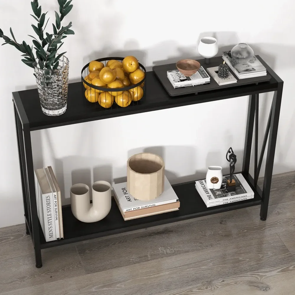 

43 Inch Console Table,2Tier Narrow Console Sofa Side Table For Entryway Hallway Living Room, Premium Entryway Furniture For Hal