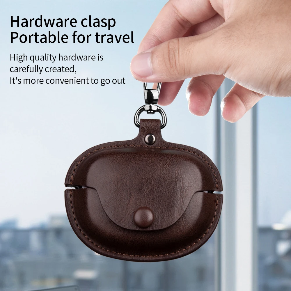 Nowe ochronne etui ze skóry PU do słuchawek Bose Ultra Open Earbuds Cover Wstrząsoodporne bezprzewodowe słuchawki douszne z brelokiem Shell Coque Fundas — zdjęcie produktu 4