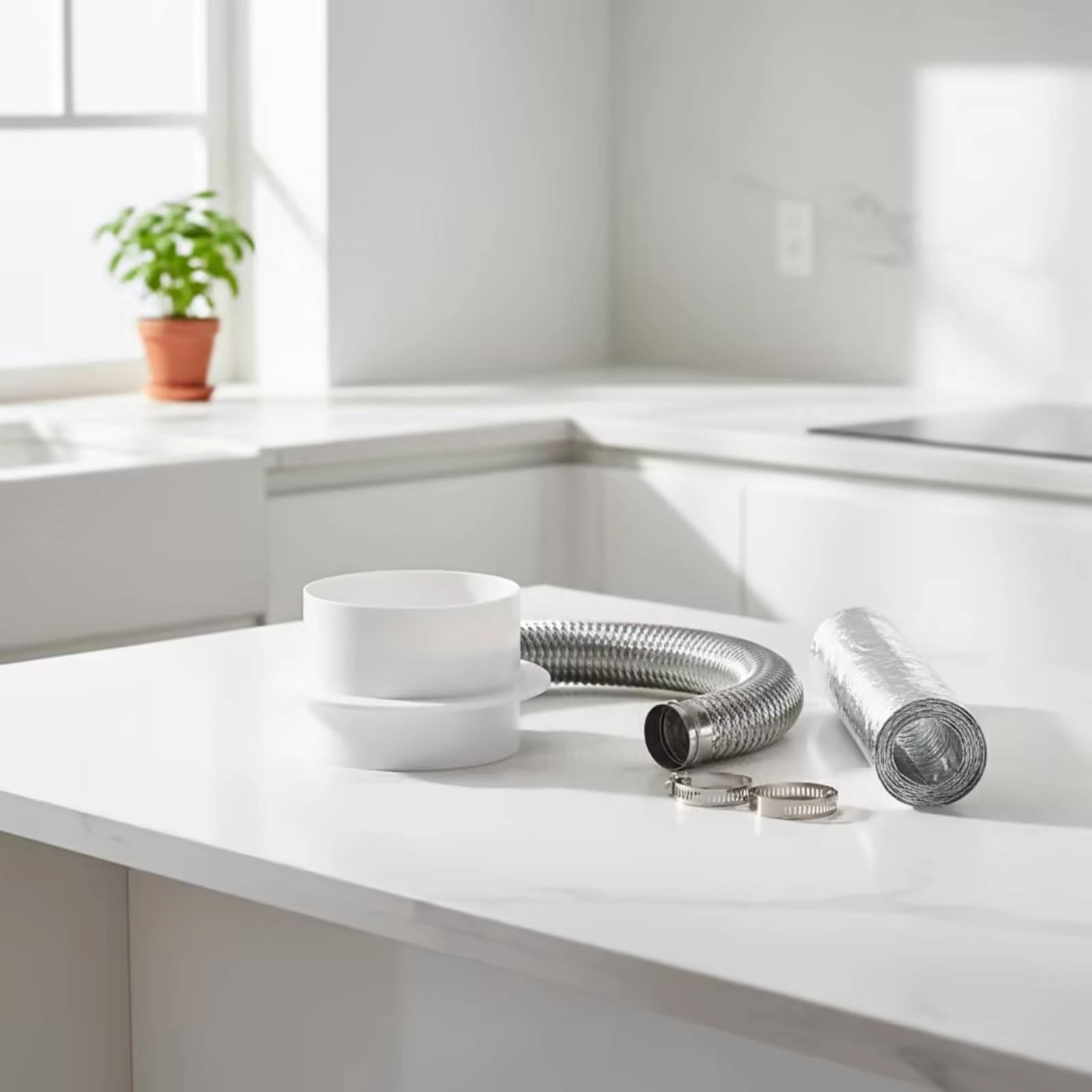 Pipe Check Valve Round Duct Check Valve Backflow Preventer 100mm Air Duct Connector Airtight for Kitchen Exhaust
