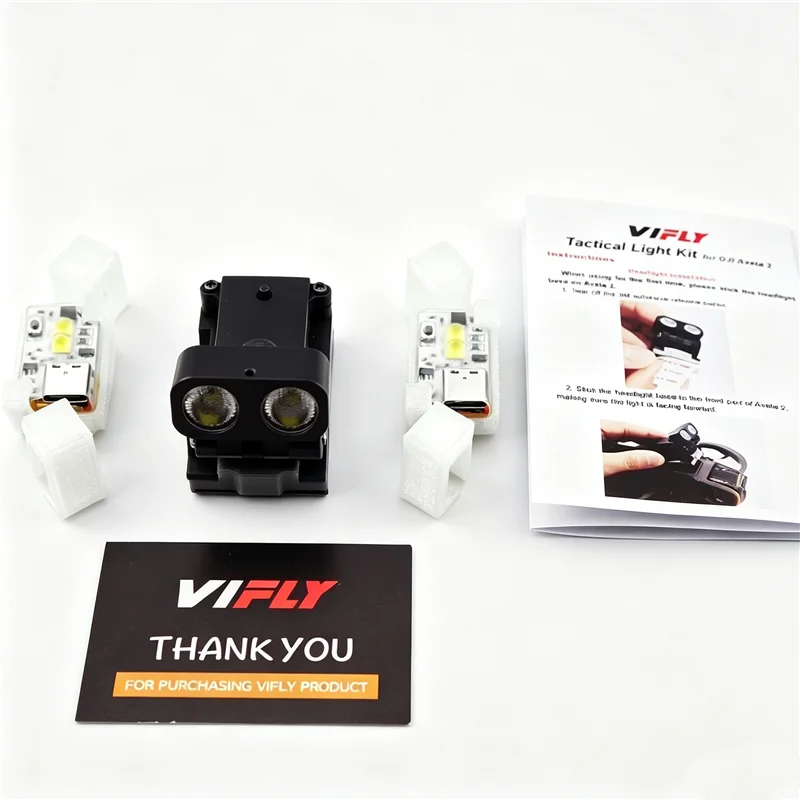 VIFLY Search Light Kit for Avata2 Quad, Aluminum Alloy Adjustable Headlamp, 3‑Unit Full‑Coverage Night Lighting Kit