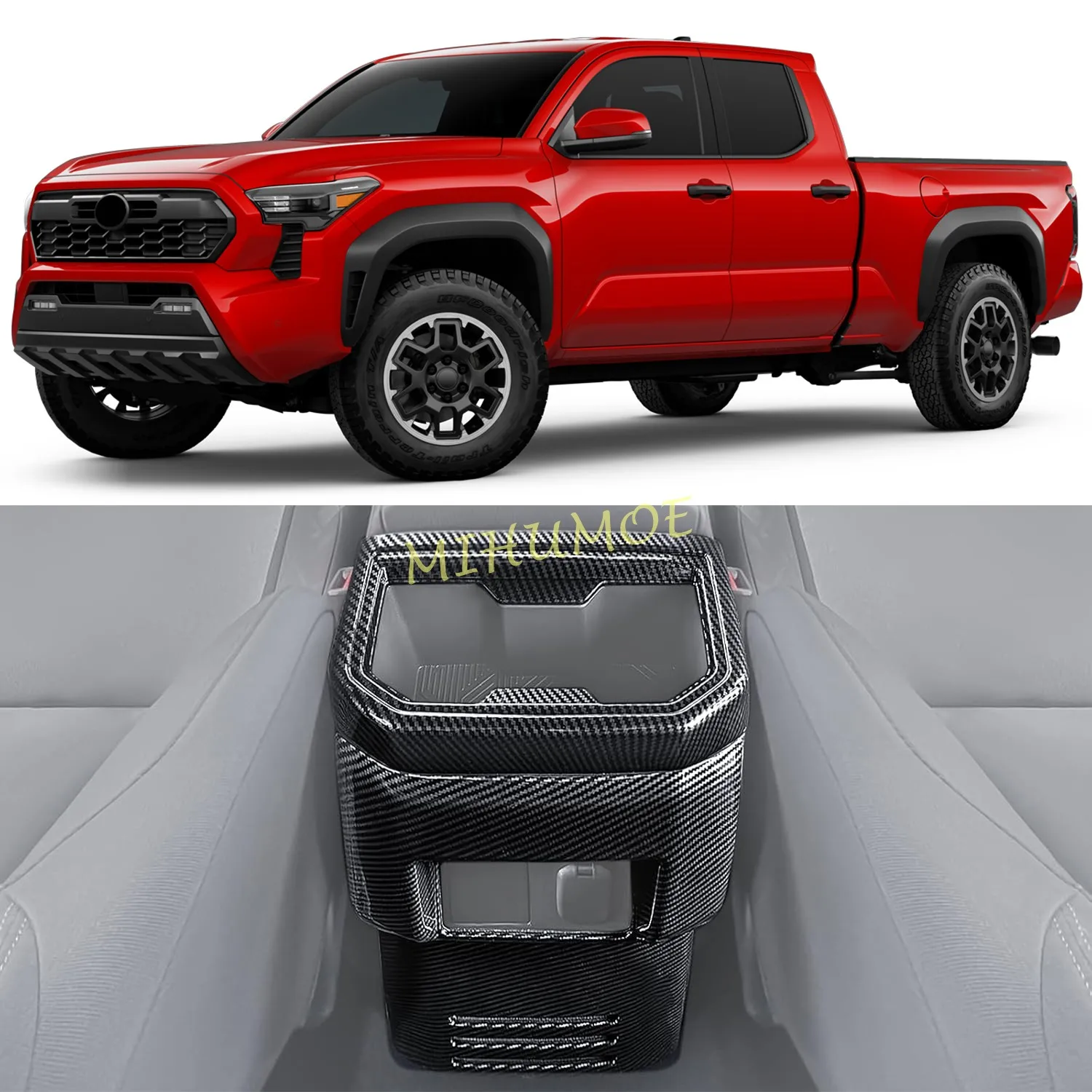 

Для Toyota Tacoma 4-дверный 2024 2025 заднее сиденье, держатель для стакана с водой, панель, отделка подлокотника, крышка вентиляционного отверстия, украшение интерьера, черный
