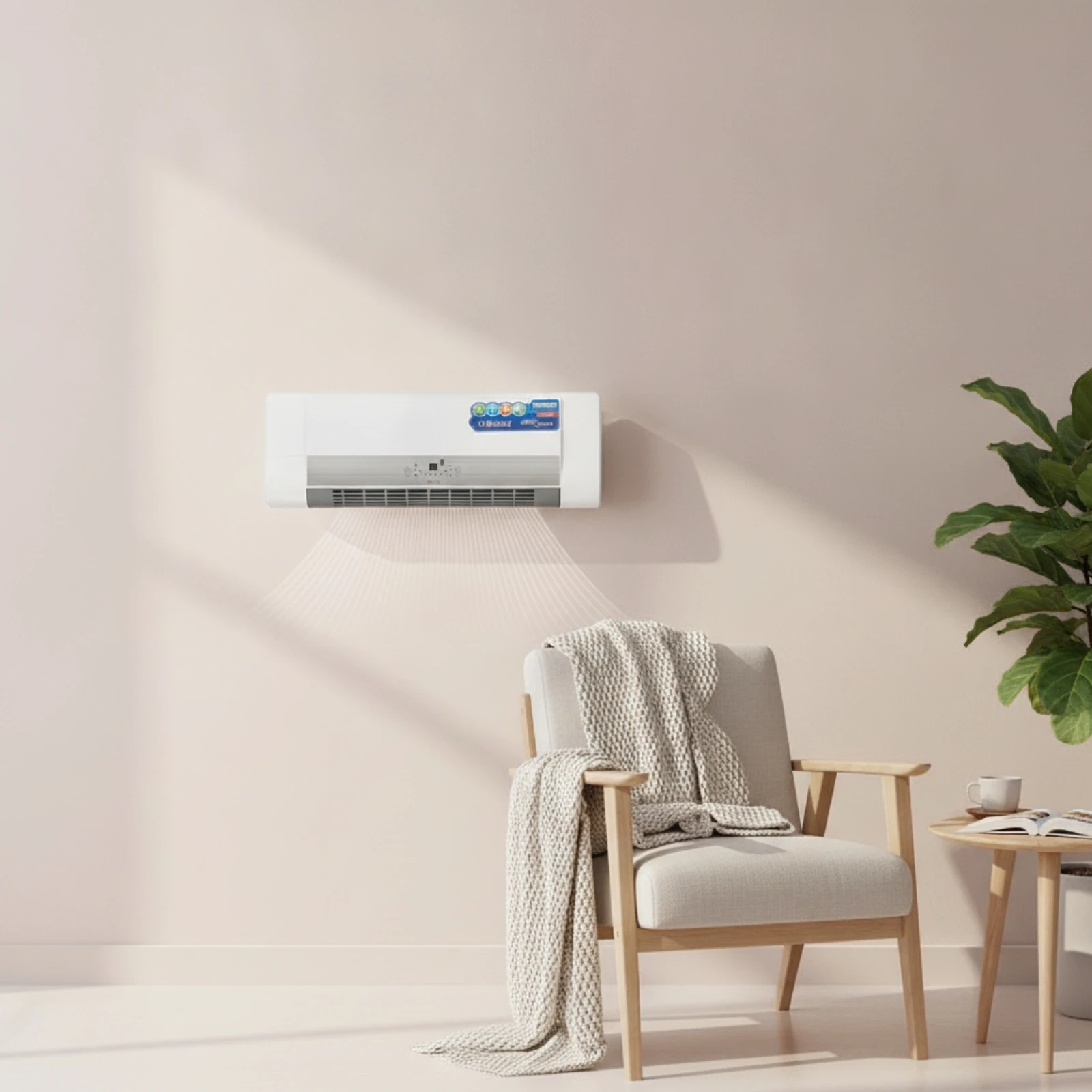 

Wall-Mounted Heater Digital Bladeless Heater Touch Screen Space-Saving for Bedroom, Office