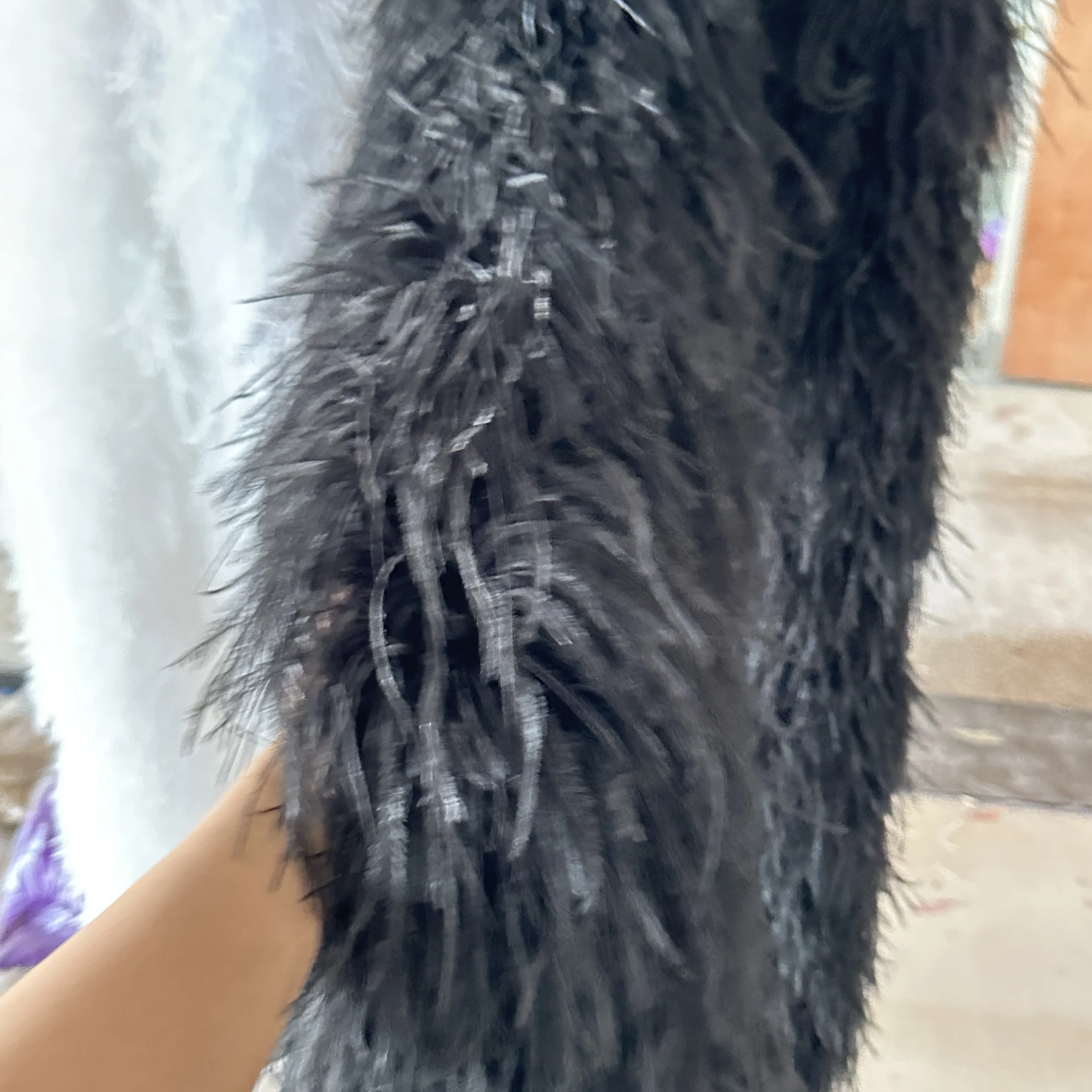 2METER Black Ostrich Feathers Boa 1ply 3ply 6ply 8ply 10ply For Sewing Wedding Party Drees Decoration Ostrich Plume scarf