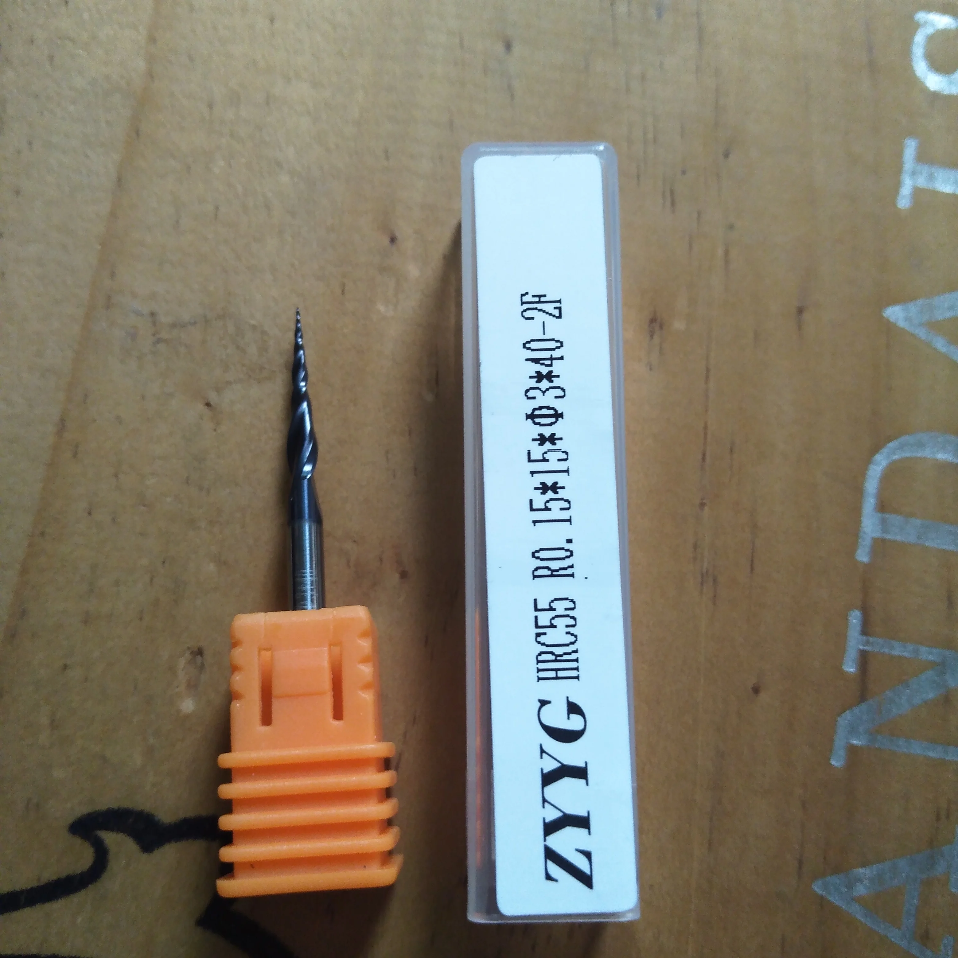 

2pcs R0.15*15mm*D3*40L*2F*HRC55 ZYYG Ball Nose Tapered End Mills Router Bits CNC Taper Wood Metal Milling Cutter
