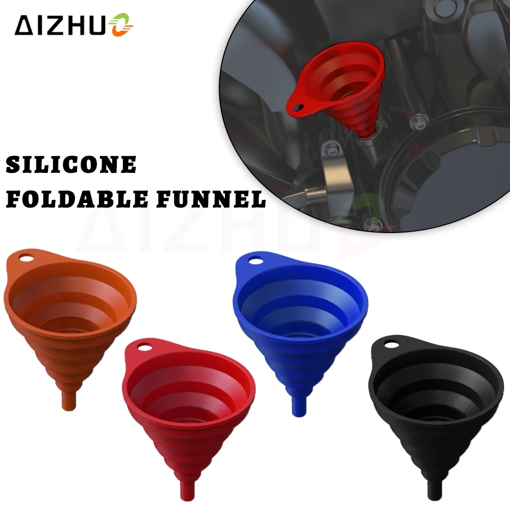 For HONDA VFR800F VFR800X VT1100 VT1100C VT1100C2 VT1100T Motorcycle Collapsible Silicone Funnel Oil Fuel Change Foldable Hopper