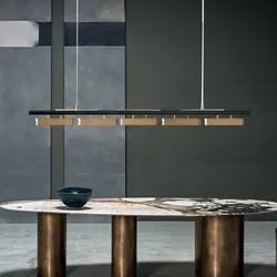 Modern Minimalist Strip LED Chandeliers Long Living Dining Room Coffee Desks Kitchen Pendant Lights Home Indoor Lighting Fixture