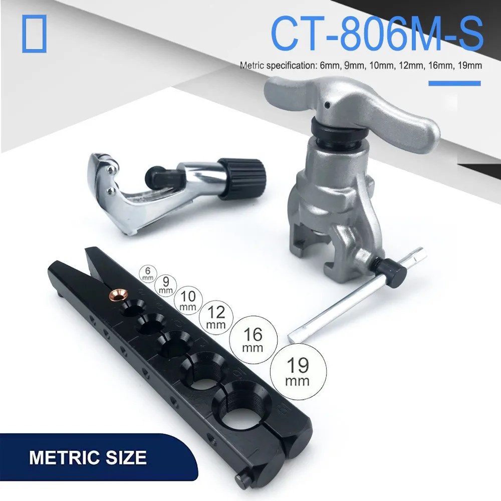 6-Hole Design Eccentric Tube Expander Single Clamp Plate Manual Operation HVAC Tool Kit Inch/Metric Heavy Duty