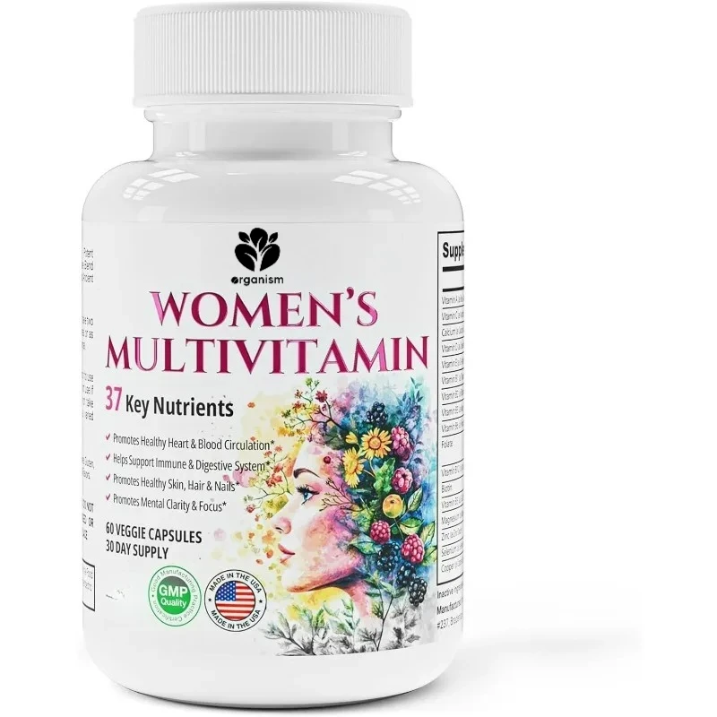 Women's complex of vitamins and minerals, containing plant extracts -30 days supply, 60 capsules