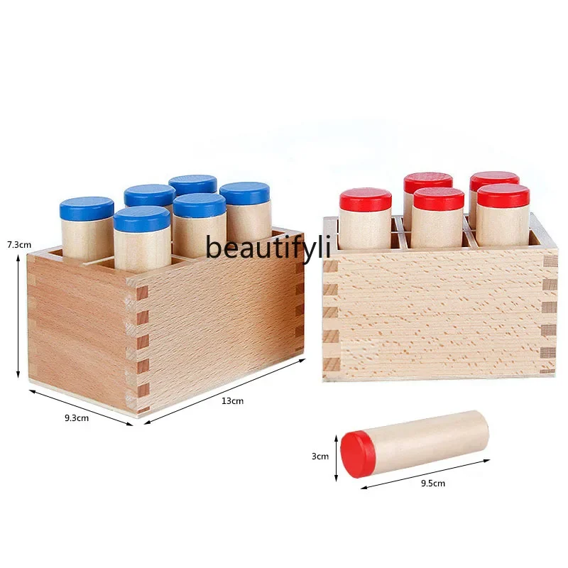 Wooden sound cylinder Children's early education educational sensory toys Children's training auditory gifts