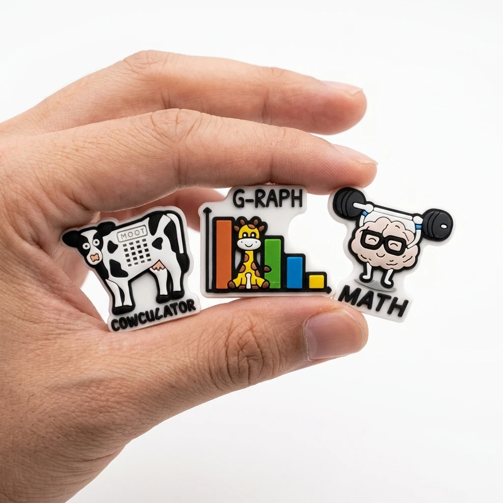 New 1-10pcs Cartoon Math PVC Sandals Shoe Charms For Clogs Pins Garden Shoes Button Decorations DIY Backpack Kid Birthday Gift