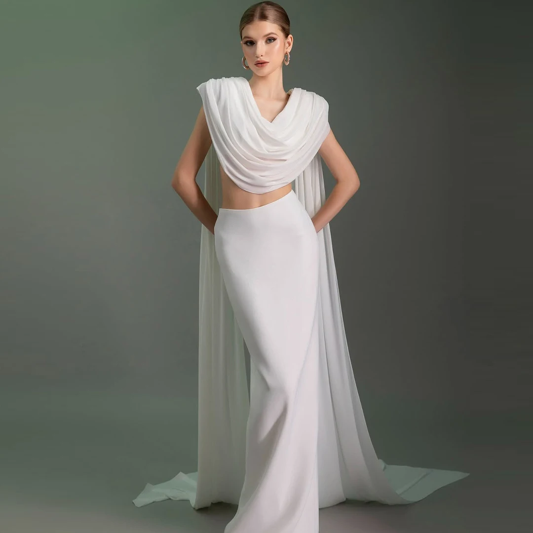 

Elegant Satin Slim Mermaid Bridal Skirts White High Waist Floor Length Smooth Draped Fabric Customized Women's Party Skirt 2025