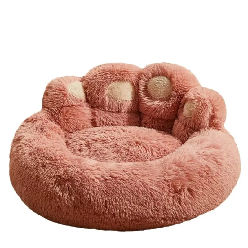 

Pet dog bed paw plush warm cat bed comfortable suitable for small large dog bed design dog products