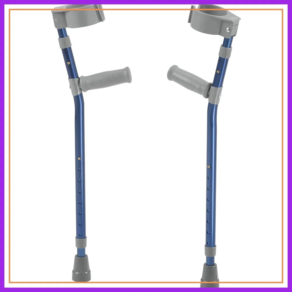 

Forearm Crutches, Height Adjustable, Lightweight, Blue, Large