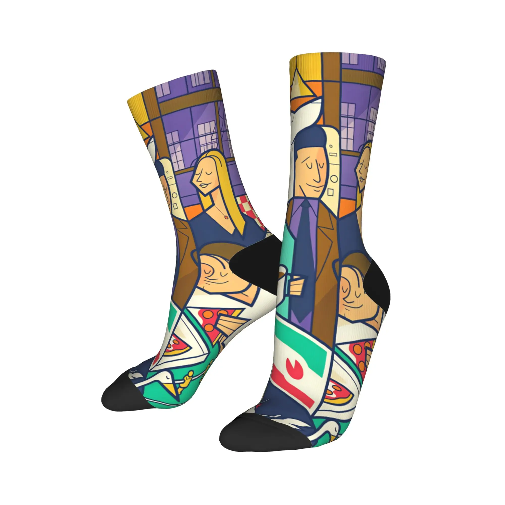 Friends TV Show Socks  Custom Stockings Anti Sweat Unisex Men Socks Soft Breathable Spring Elegant Climbing Socks