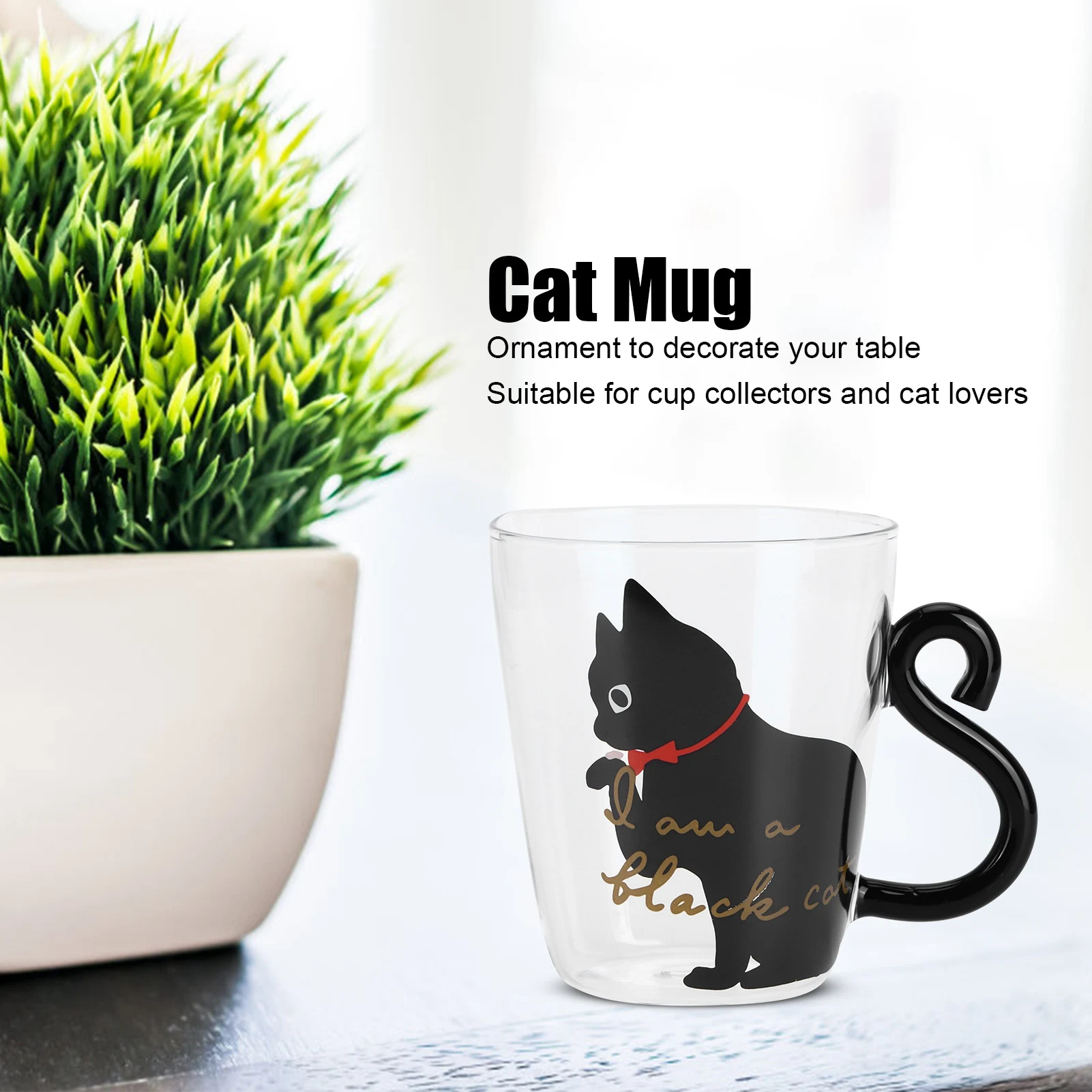 Cat Cup Cat Cup Coffee Milk Tea Water Glass Kids Bottle Transparent HeatResistant Reusable Mug Cat Glass Cat Mug Cute Animal Cup