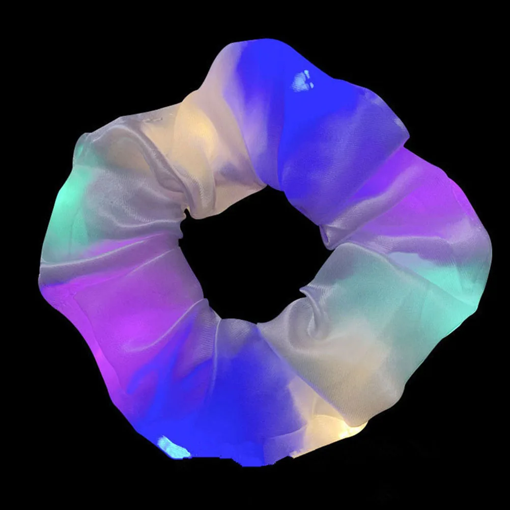 

12 Pcs Hair Accessories LED Glow Scrunchies Elastic Multi use Tie Fluorescent Scrunchies Hairstyle Wristb