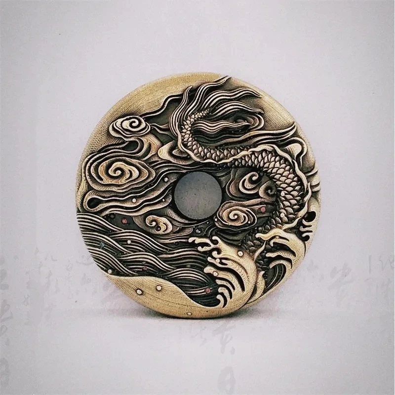 Brass Dragon Haptic Coins Magnetic EDC Fidget Coins Adult Fidget Clicker Fidget Toys ADHD Tool Stress Relief Toys