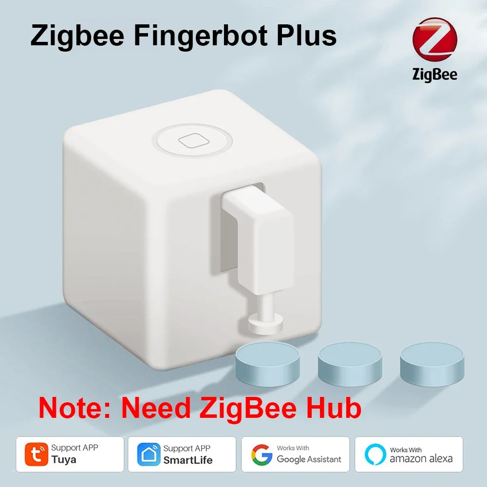 Zigbee Smart Fingerbot Plus Switch Button Pusher Touch Arms Fingerbot Tuya Smart Life Control Work with Gateway Hub Alexa Google