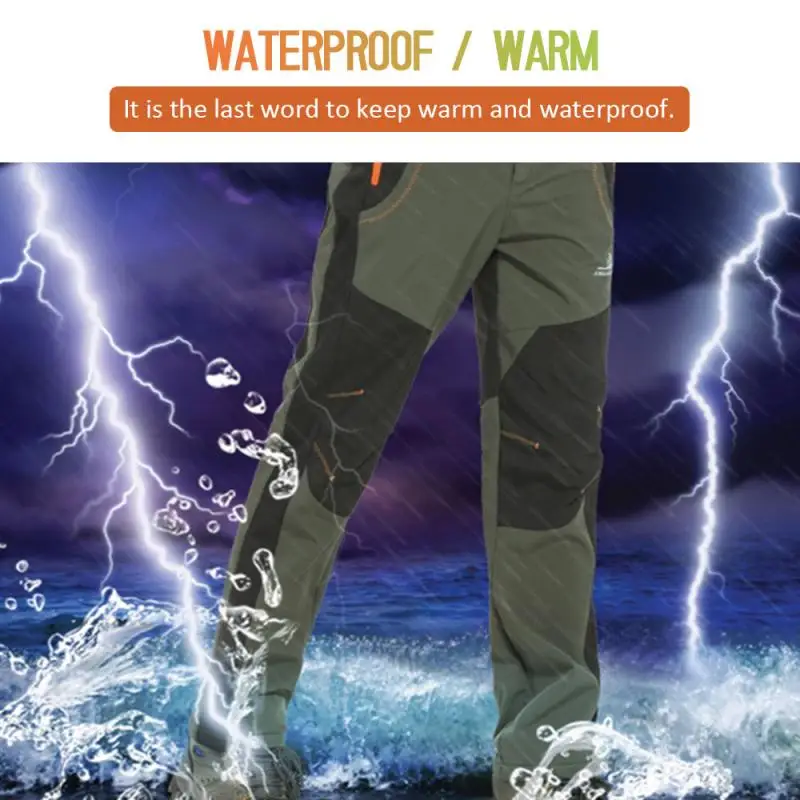 Pantalones de senderismo impermeables con cremallera para hombres y mujeres, pantalones Softshell de fácil apertura de la entrepierna, a prueba de viento, senderismo al aire libre, Otoño e Invierno