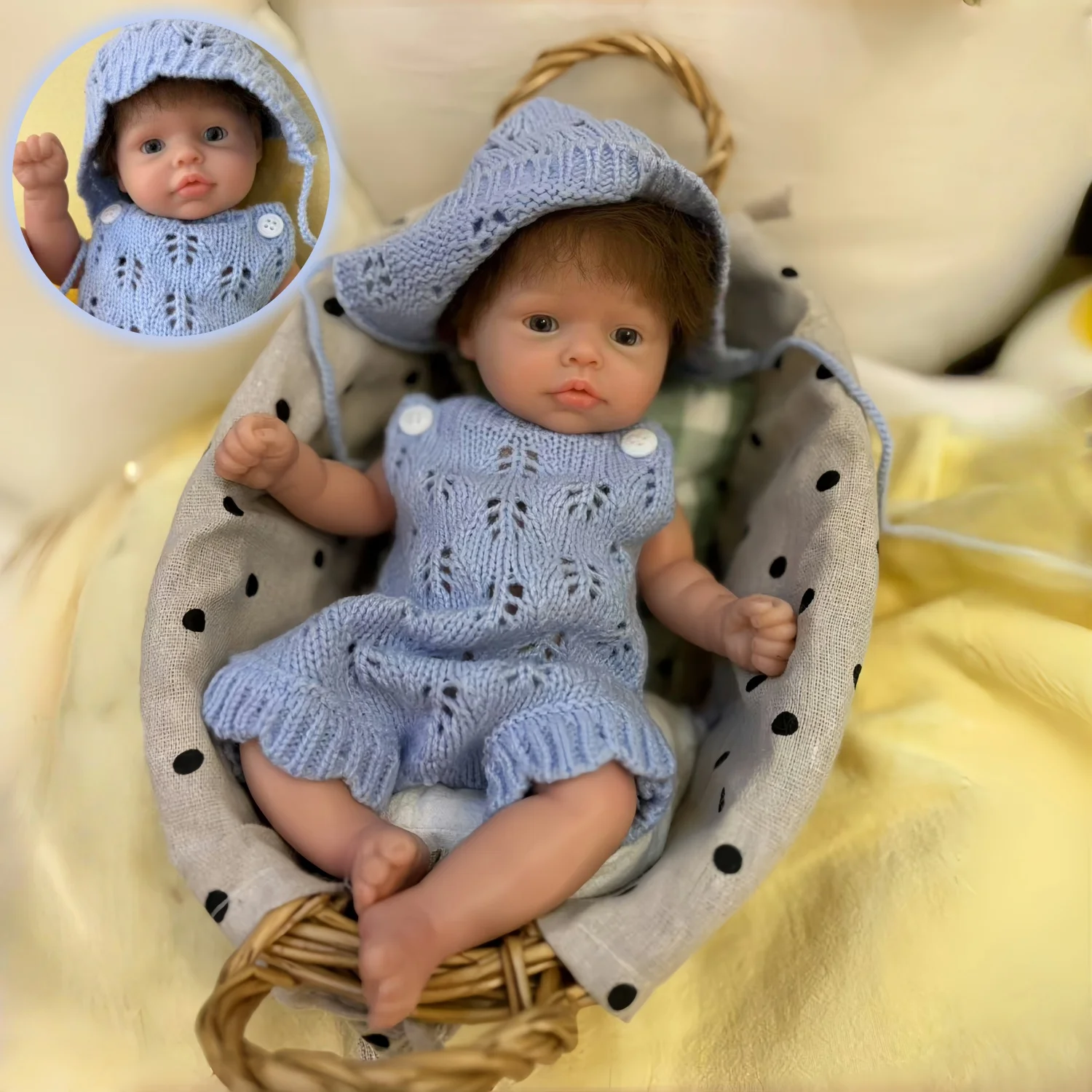 

10-дюймовая мягкая силиконовая кукла Reborn для девочек, ручная роспись, силиконовая игрушка для новорожденных Bebe, подарок для детей