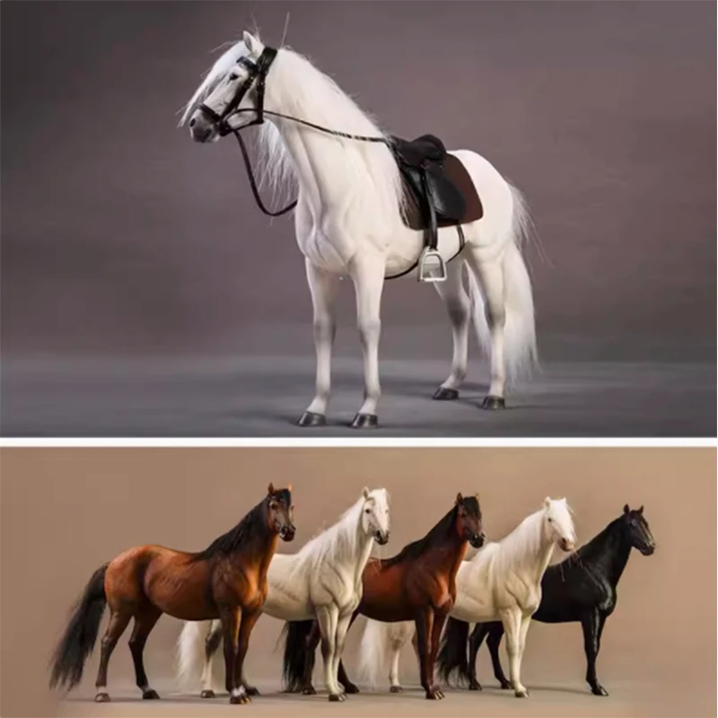 

About 21CM 1/12 scale simulation PVC warm blood horse Mounts Horse animal model mount Kids Toys home decoration Collect Gift