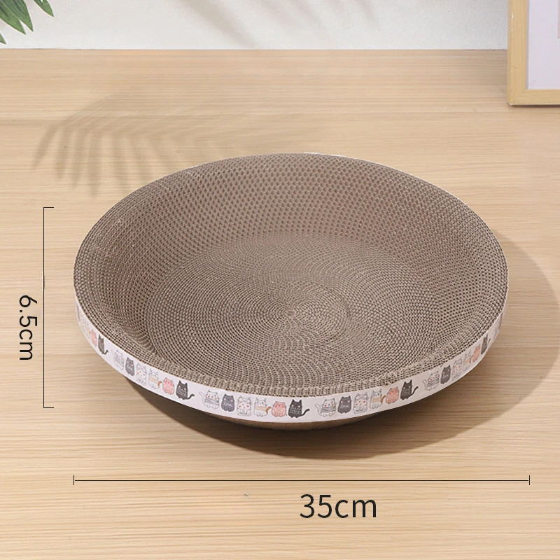 Corrugated Cat Scratcher Cardboard Oval Cat Scratch Pad Bowl Nest for Indoor Bed Cats Grinding Claw Round Cats Scratching Board