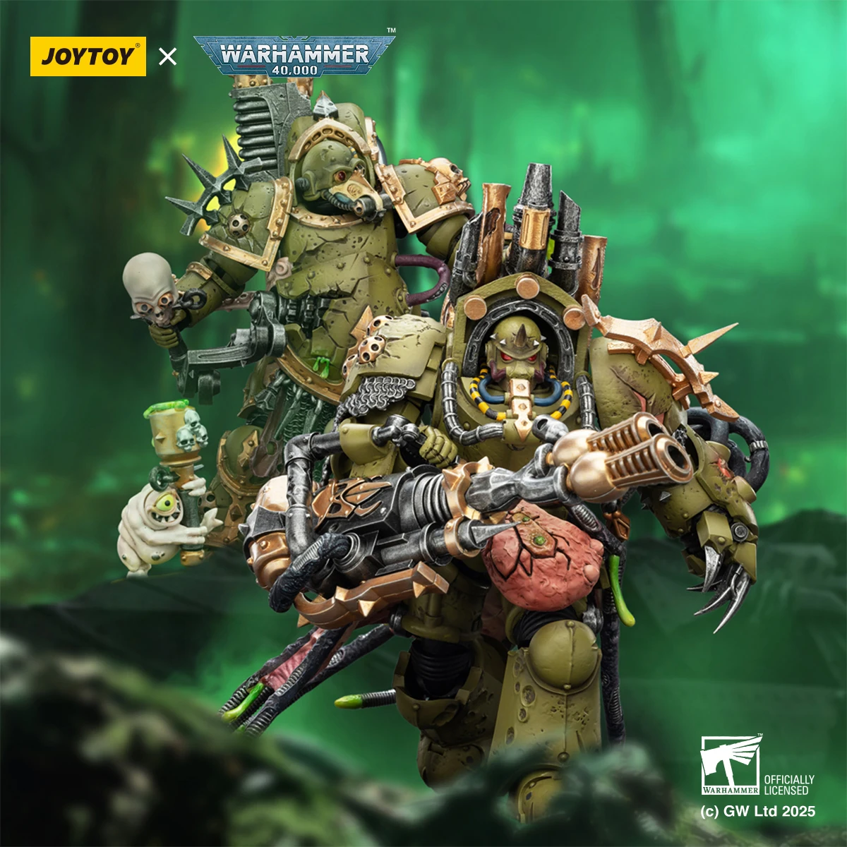 

HIPLAY JOYTOY Warhammer JT02908 Death Guard Lord of Virulence with Power Fist and Twin Plague Spewer 1/18 Scale Action Figure