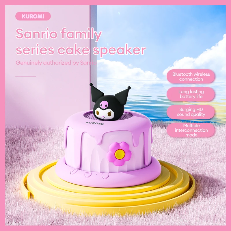 

Мини-динамик Sanrio FY-03 Kuromi Bluetooth Hello Kitty KT, серия милых динамиков для торта, подарок на день рождения, лучший друг, подруга