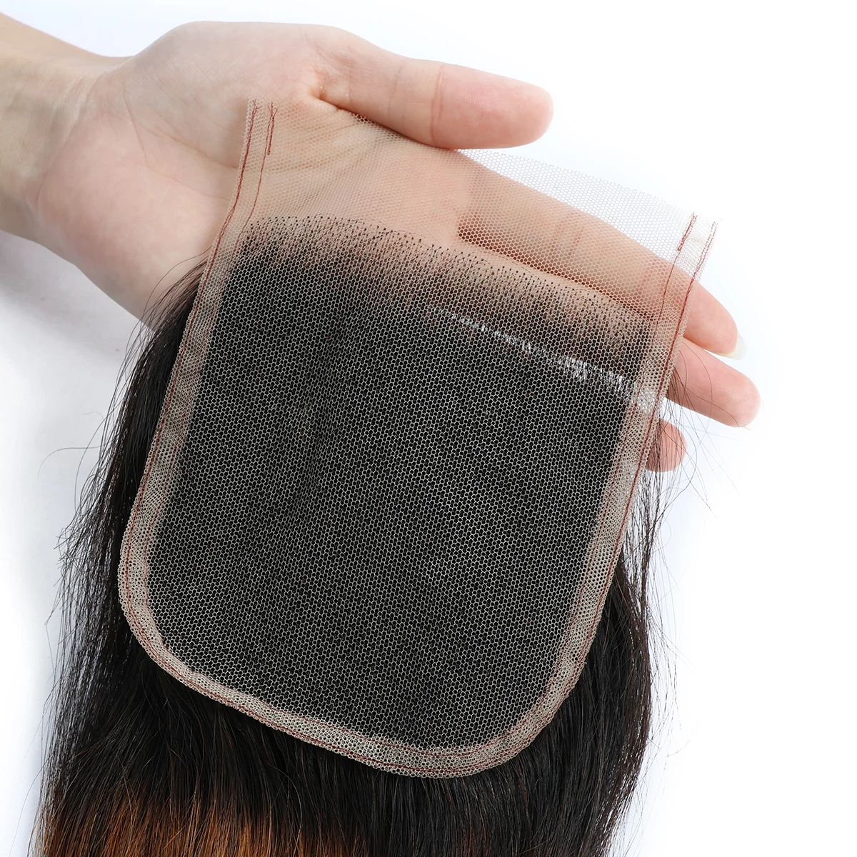 T1B/33 4X4 Straight Hair Closures Colored 4*4 Lace Closure 100% Human Hair Closure With Baby Hair Omber Brown Remy Hair HairUGo