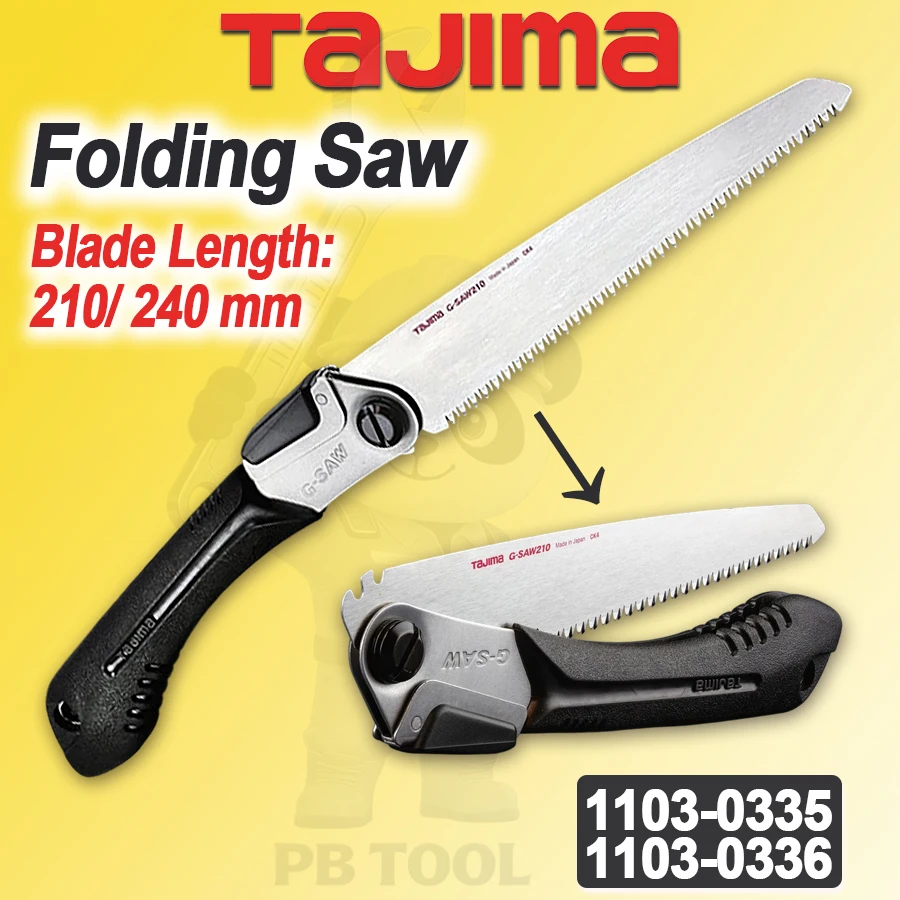 

TAJIMA Mini Folding Hand Saw, Compact Portable Pocket Saw with Sharp Blade for Wood Cutting HSSB Series 210/240 mm