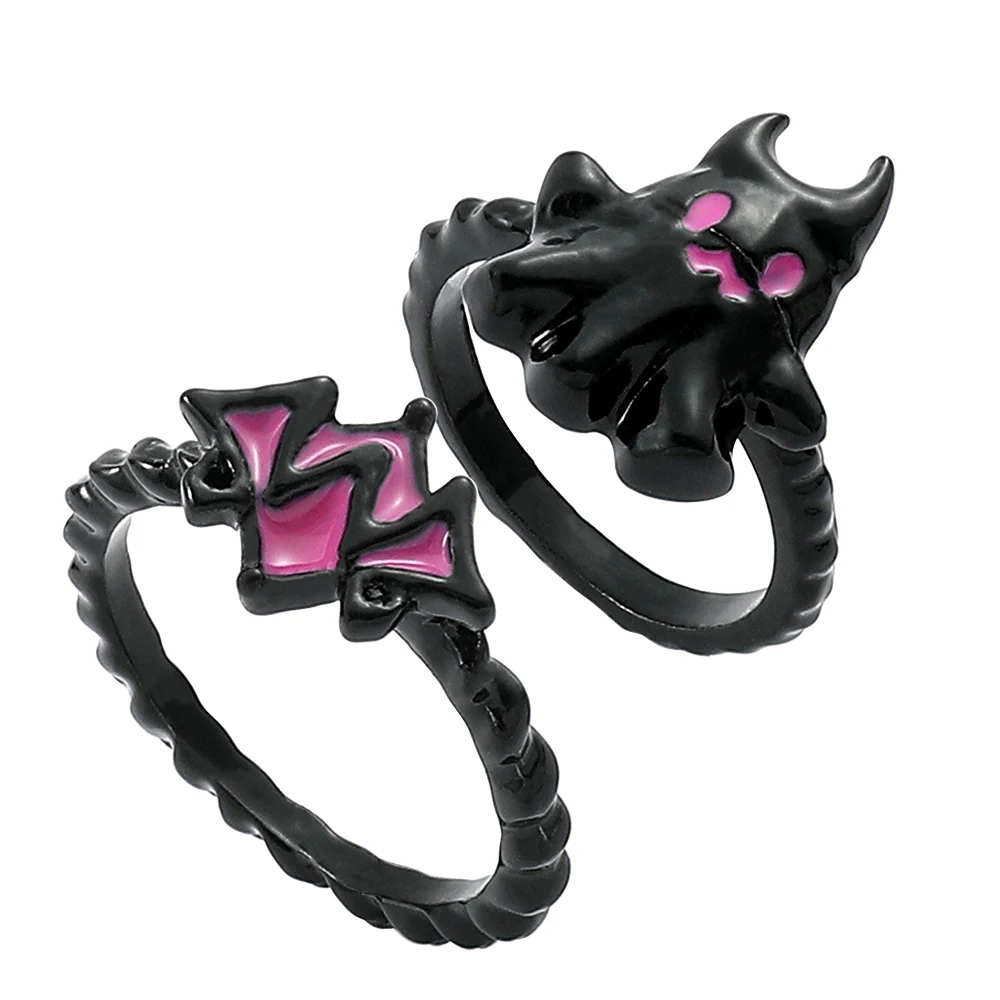 Ghost Style Rings for Women Black Gothic Sweet Punk Jewelry Y2k Accessories Gifts