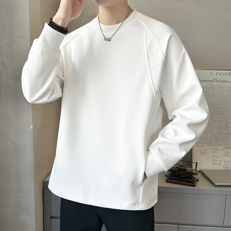 

Мужская толстовка премиум-класса: повседневная, свободного кроя, с круглым вырезом, легкая, модная, удобная, дышащая, из смесового хлопка и полиэстера