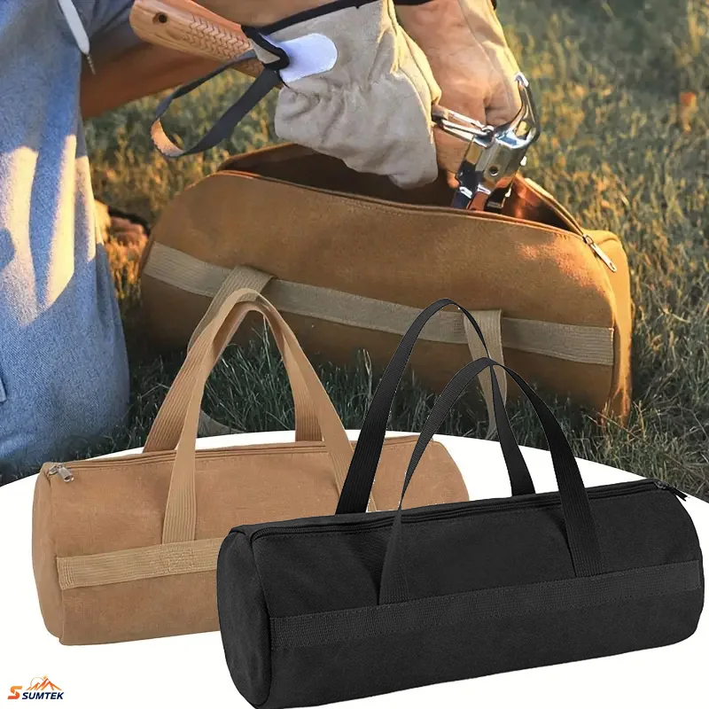 

Multifunctional Tools Tent Stakes Storage Bag with Handle,Large Pockets Pouch Organizer for Camping Gardening Picnic Hiking