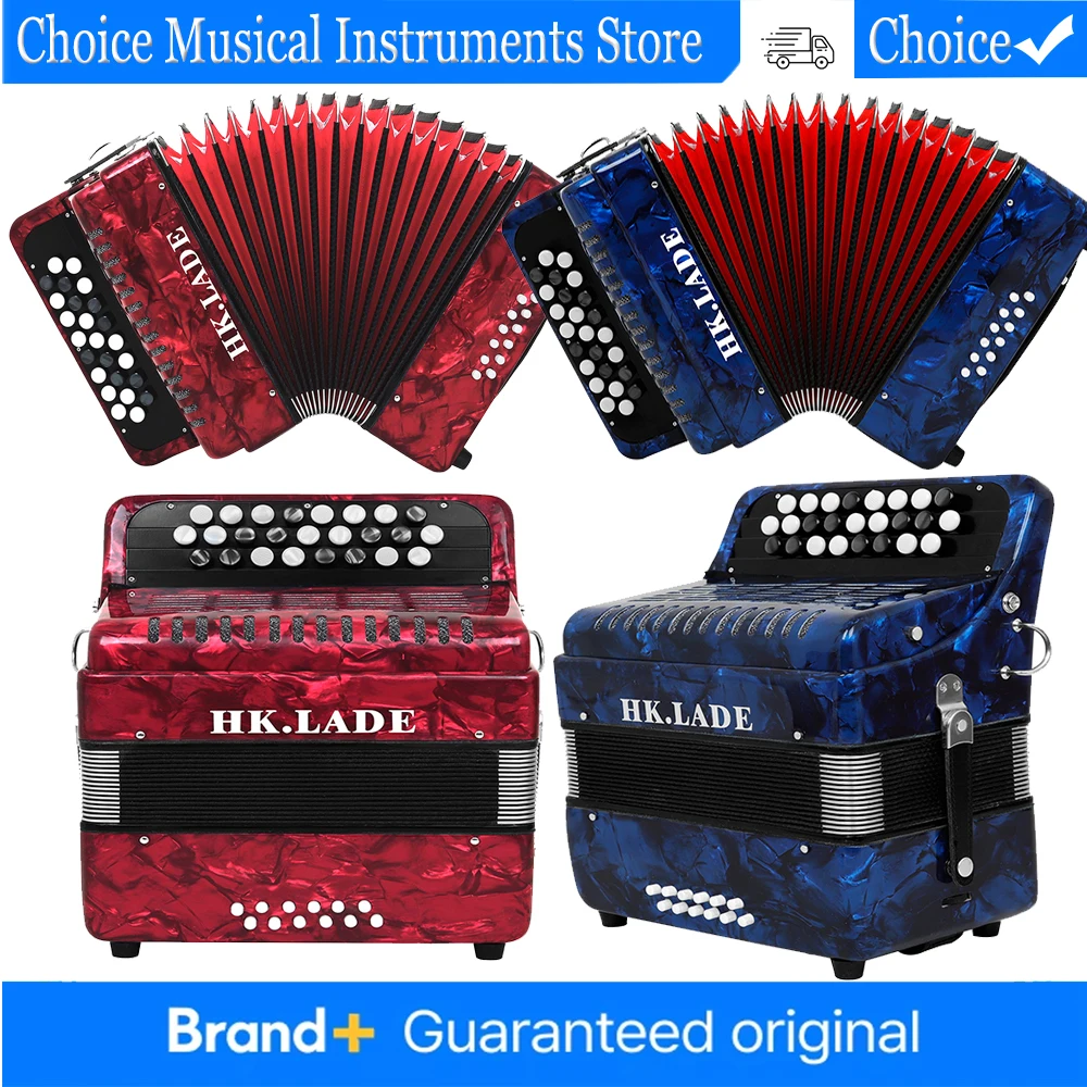 

HK-LADE AH-150 Accordion 25 Keys 12 Bass Bayang Accordion Piano Professional Performance Keyboard Instrument with Bag Straps
