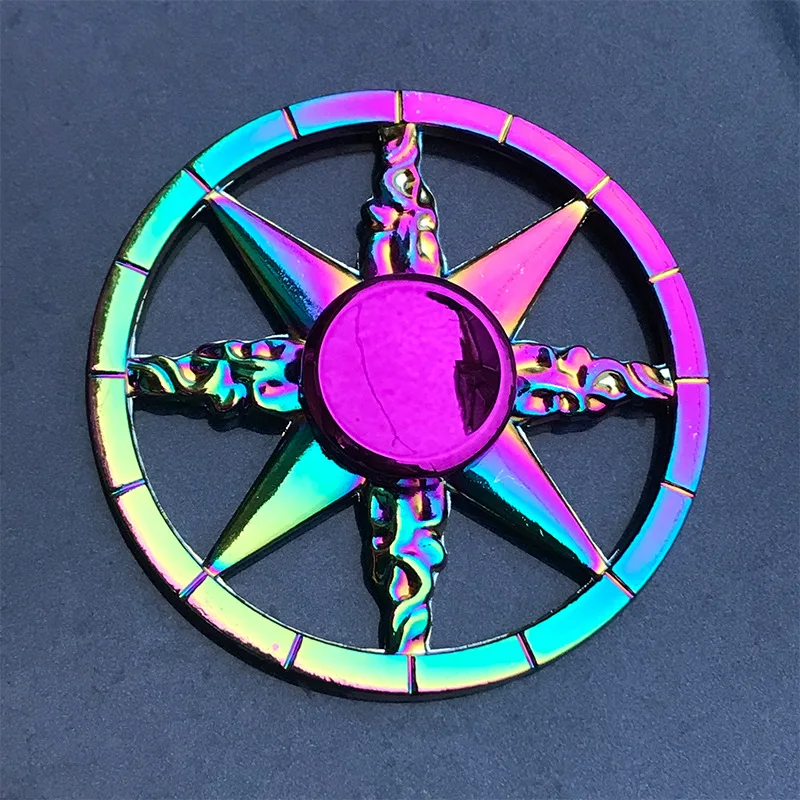 Metal Fidget Spinner para Hand Spinners, Rainbow Spinner, Brinquedos Anti-Ansiedade, Foco, Alivia o Stress, Dedo