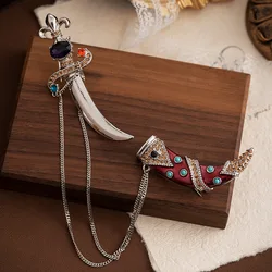 Men Vintage Brooch Women Creative Court-style Scimitar Corsage Luxury Niche Accessories Suit and Bag Best Jewelry Gift