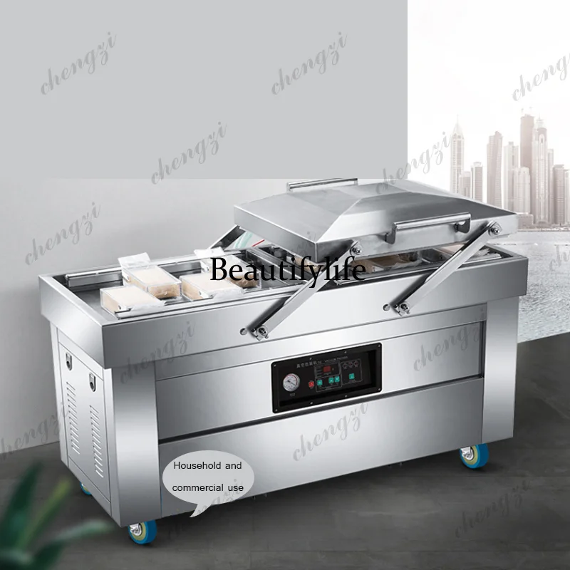 Vacuum Machine Food Packaging Double-chamber Automatic Evacuation 20L Industrial Pump Double Efficiency