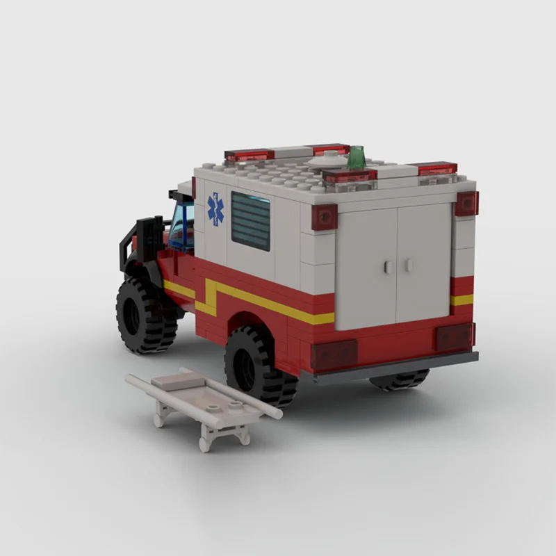 ชุดตัวต่อรถพยาบาลหน่วยดับเพลิง รุ่น City Car Model MOC ของเล่นเด็ก ประกอบเอง เทคโนโลยีโมดูลาร์ ของขวัญวันหยุด