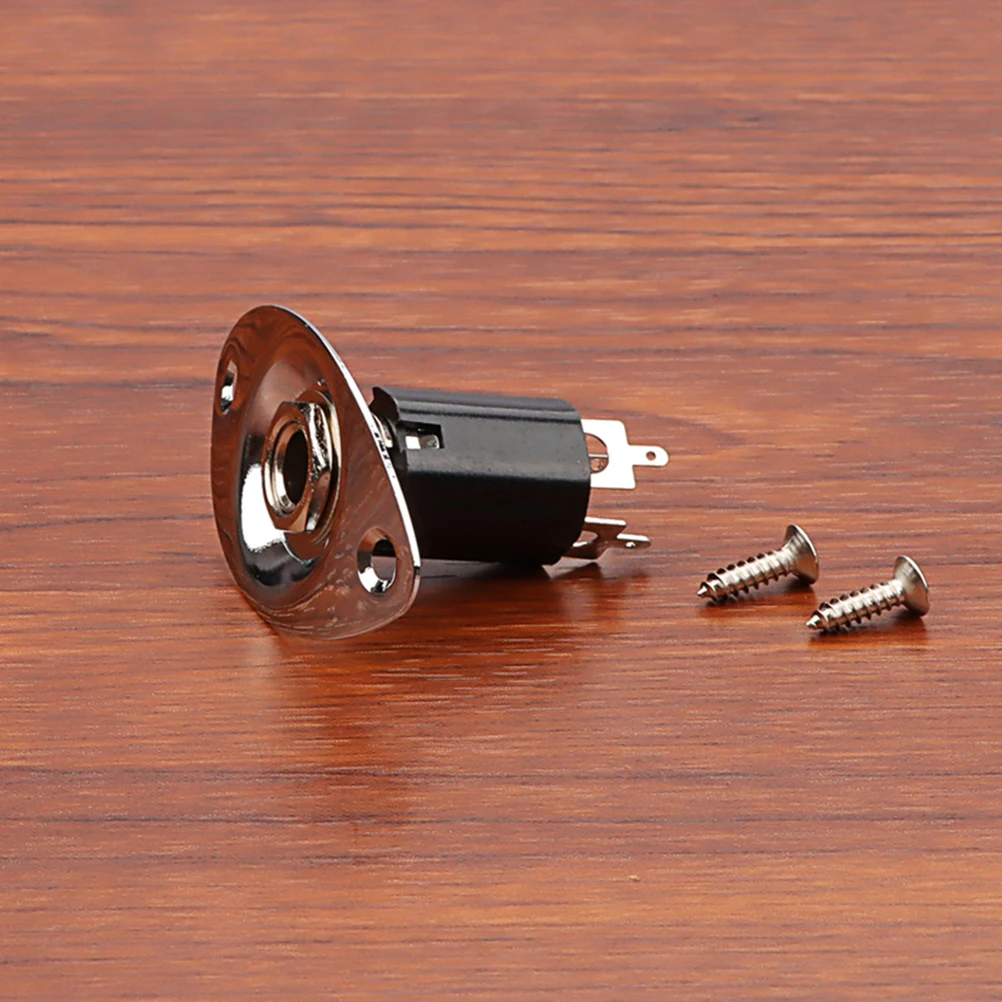 

1 Set Metal Endpin Plug Jack Pickup Output For Electric Bass Anti-Wear -Free Sturdy Durable Replacement Socket Plate